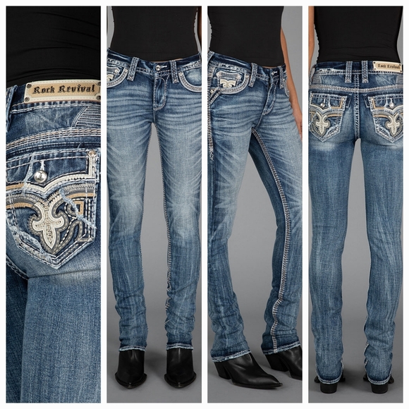 ❤️NeW!!❤️ ROCK REVIVAL NEOMA MID-RISE STRAIGHT JEANS Size 28 - Picture 4 of 11